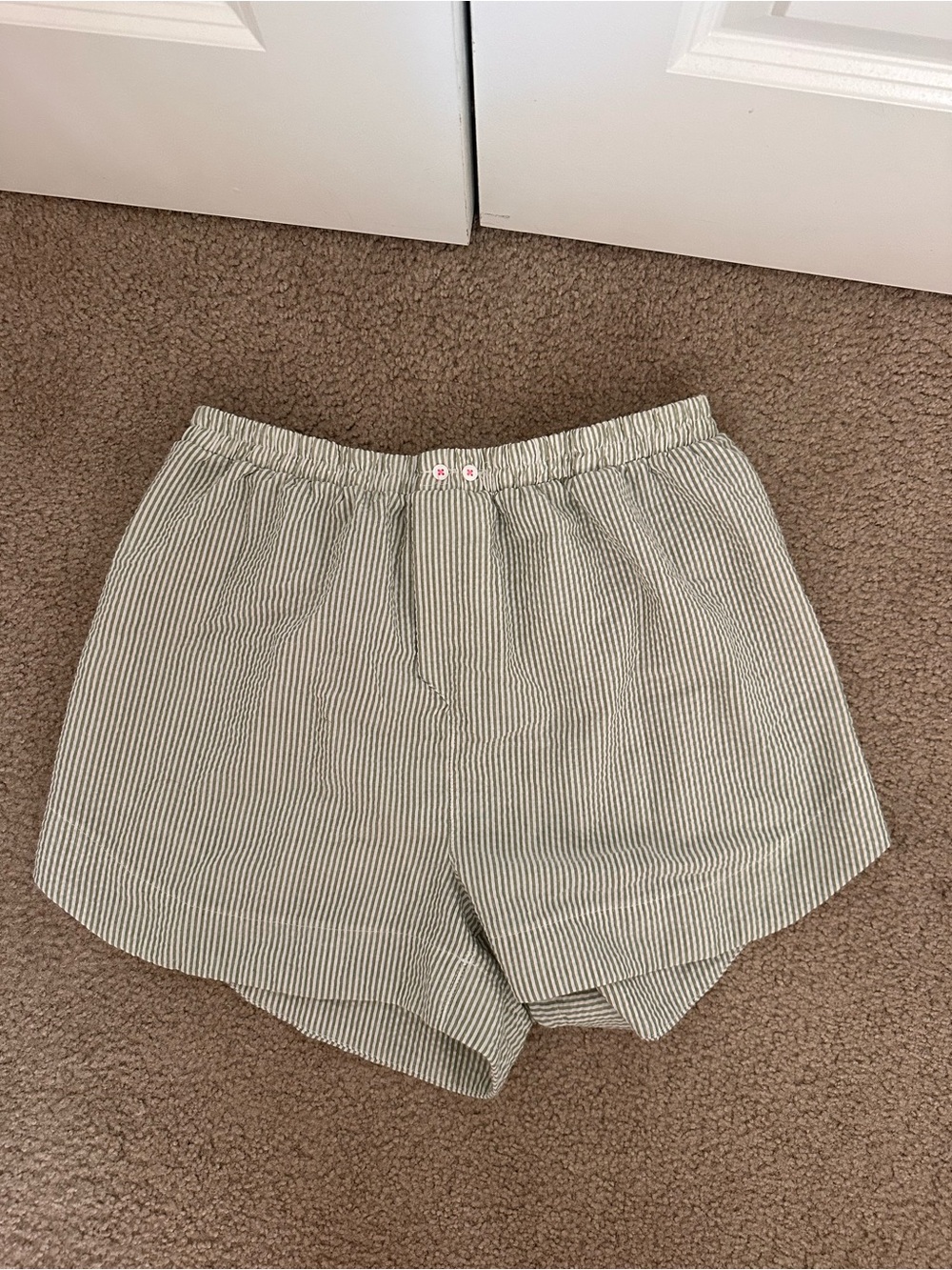 Free people seersucker green shorts